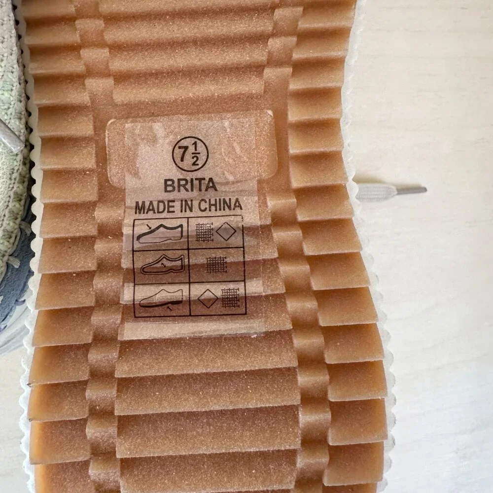 NWT Nicole Miller Sz 7.5‎ Woven Platform Sneakers White Blue Green Women's